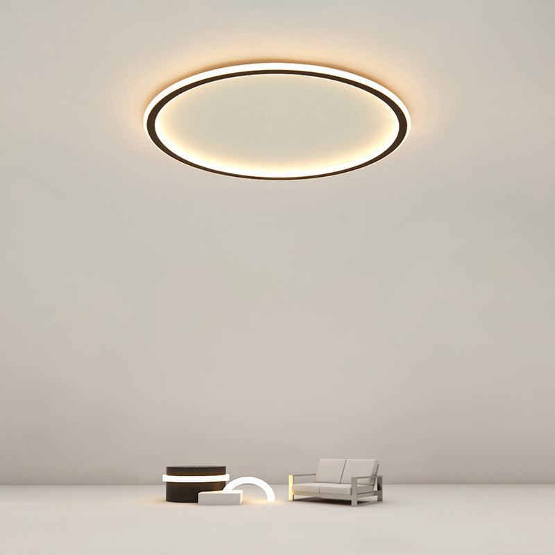 Circle Metal Ceiling Light Fixture Minimalist Style LED Flush Mount Ceiling Light