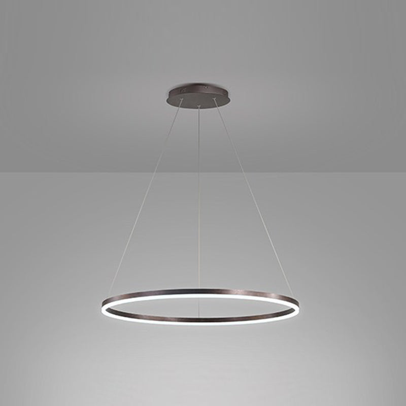 Circular Metal Hanging Light Fixture Simplicity LED Hanging Chandelier