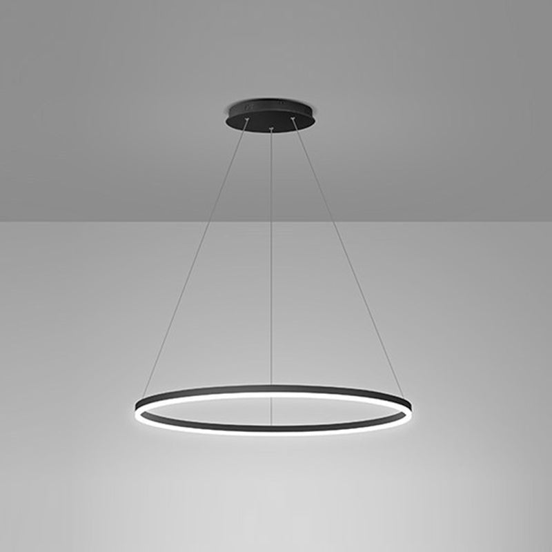 Circular Metal Hanging Light Fixture Simplicity LED Hanging Chandelier