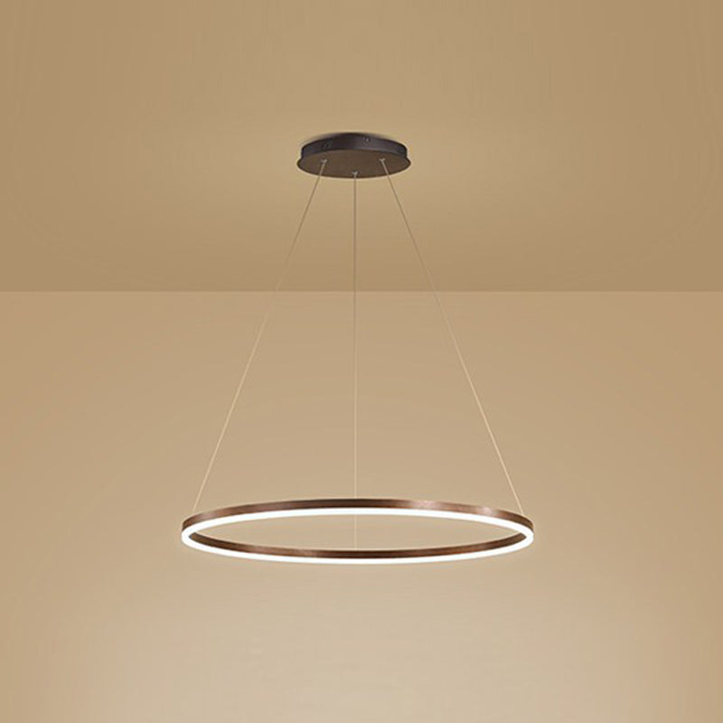 Luz de metal circular Luz de lámpara Simplicidad LED Hanging Chandelier