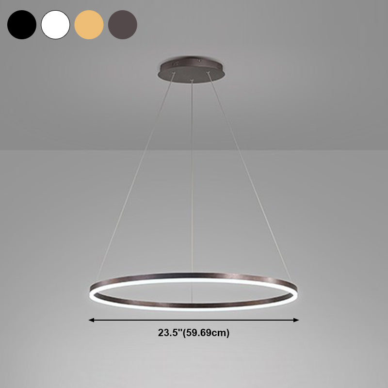 Luz de metal circular Luz de lámpara Simplicidad LED Hanging Chandelier