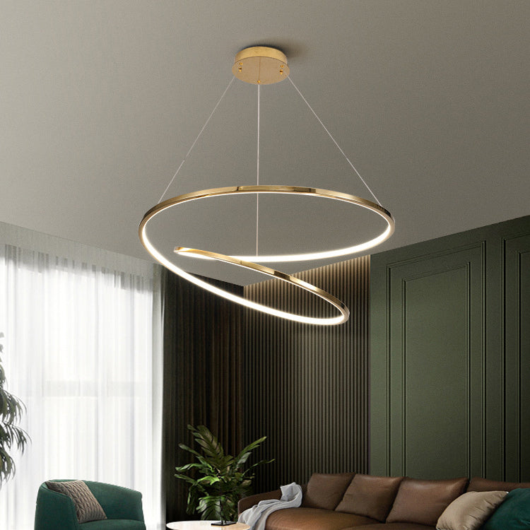 Twist Pendant Light Fixture Minimalist Stainless Steel LED Suspension Light