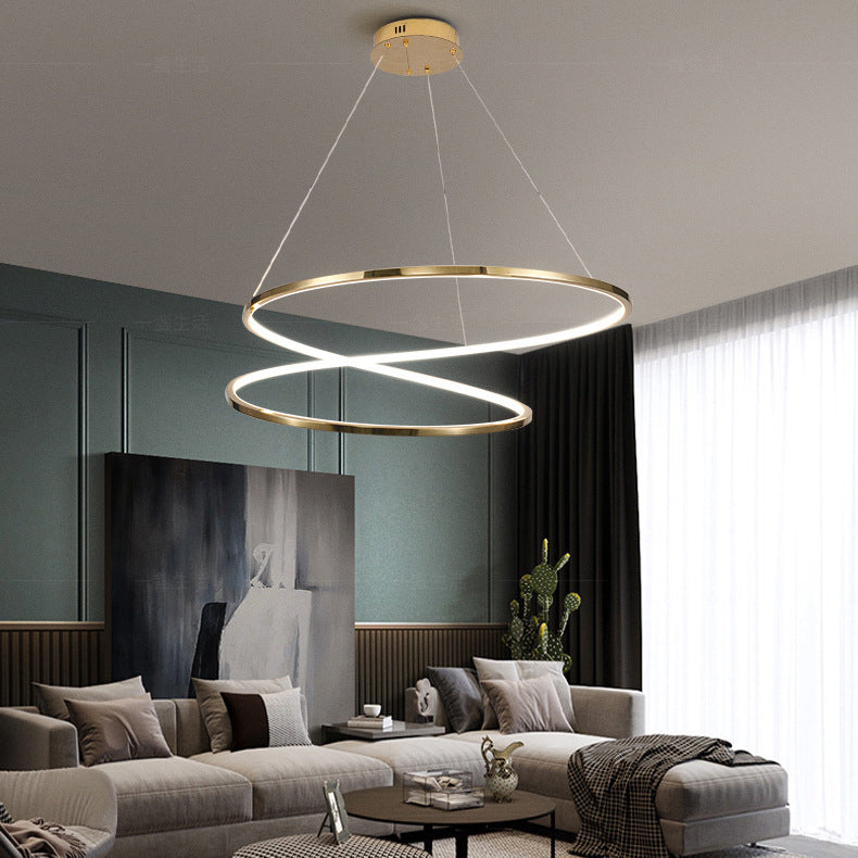 Twist Pendant Light Fixture Minimalist Stainless Steel LED Suspension Light