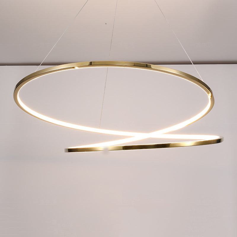 Twist Pendant Light Fixture Minimalist Stainless Steel LED Suspension Light