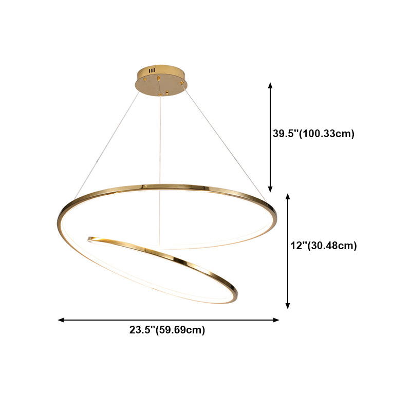 Twist Pendant Light Fixture Minimalist Stainless Steel LED Suspension Light