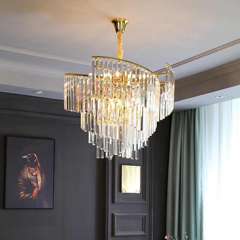 Contemporary Crystal Chandelier Light Fixtures Restaurant Hanging Chandelier