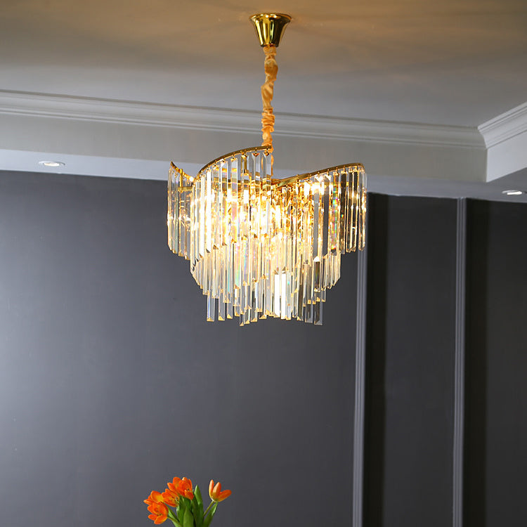 Contemporary Crystal Chandelier Light Fixtures Restaurant Hanging Chandelier