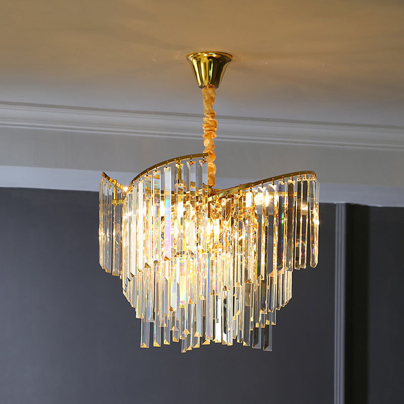 Contemporary Crystal Chandelier Light Fixtures Restaurant Hanging Chandelier