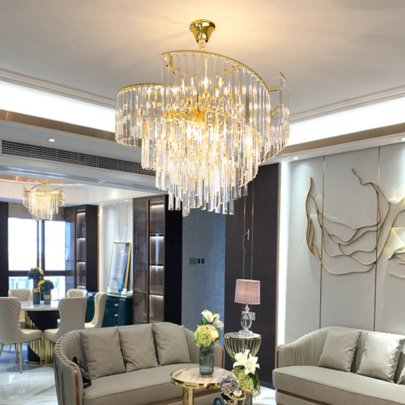 Contemporary Crystal Chandelier Light Fixtures Restaurant Hanging Chandelier