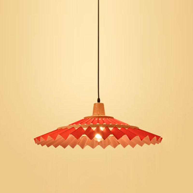 Paraplu-vormige suspensielamp bamboe 1-licht thee-hangende lamp