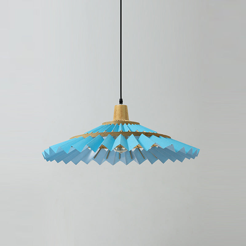 Umbrella Shaped Suspension Lamp Bamboo 1-Light Tea Room Hanging Light Fixture