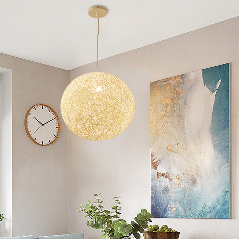 Rattan Kugel Hängende Leuchten künstlerische 1-Licht-Suspensionsanhänger für Wohnzimmer
