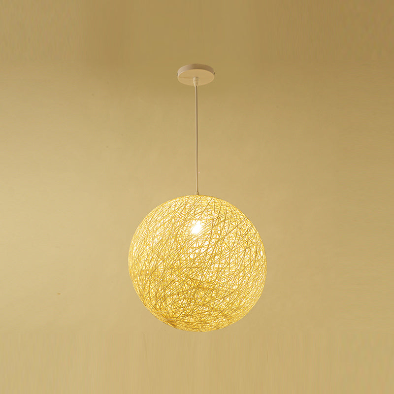 Sphere de ratán Luz de lámpara colgante artística de suspensión de 1 linda para sala de estar