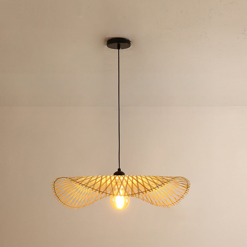 Lotus bladvormige hanglamp bamboe 1 kop hangende lamp armatuur voor theekamer