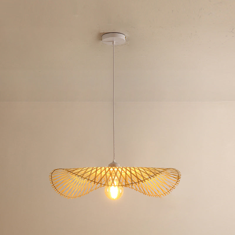 Lotus bladvormige hanglamp bamboe 1 kop hangende lamp armatuur voor theekamer