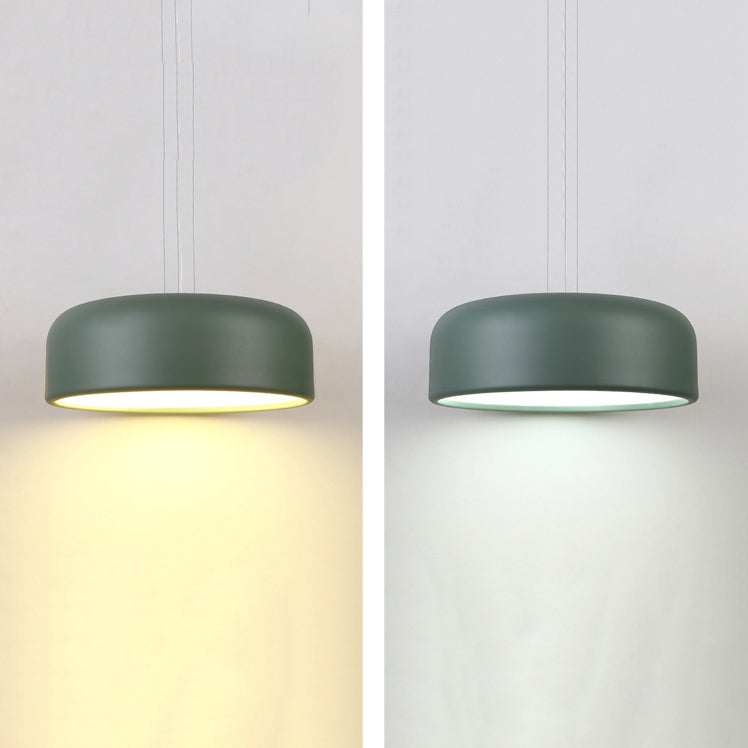 Drum Shade Pendant Lighting Macaron Metal 3-Bulb Plafond Plafonnement