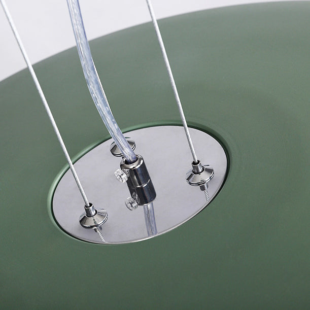 Drum Shade Pendant Lighting Macaron Metal 3-Bulb Plafond Plafonnement