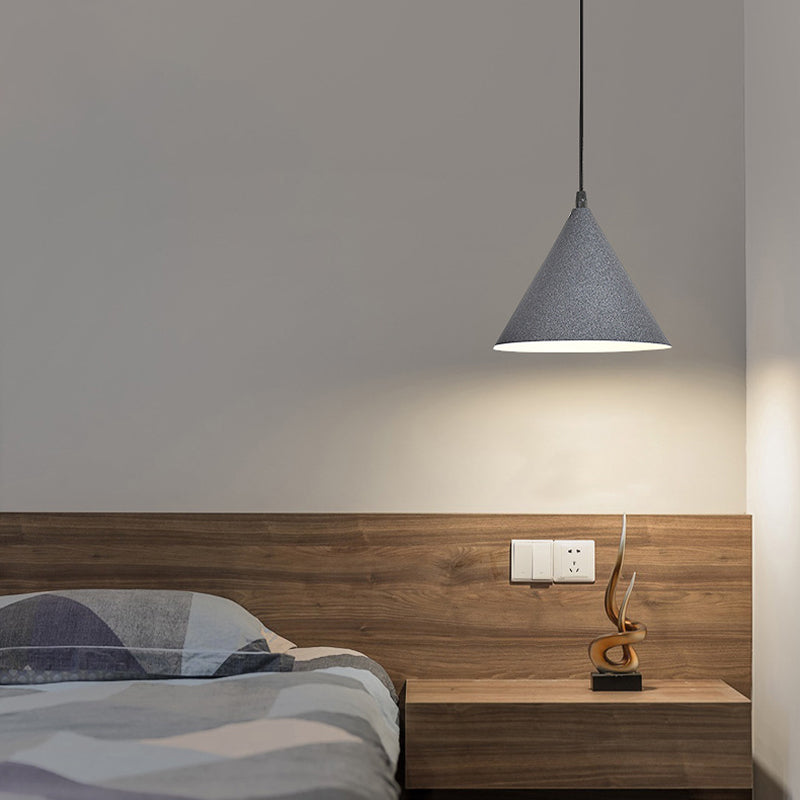 Géométrique Small Pendant Lightture Metal 1 Bulbe Nordic Hanging Light pour le chevet