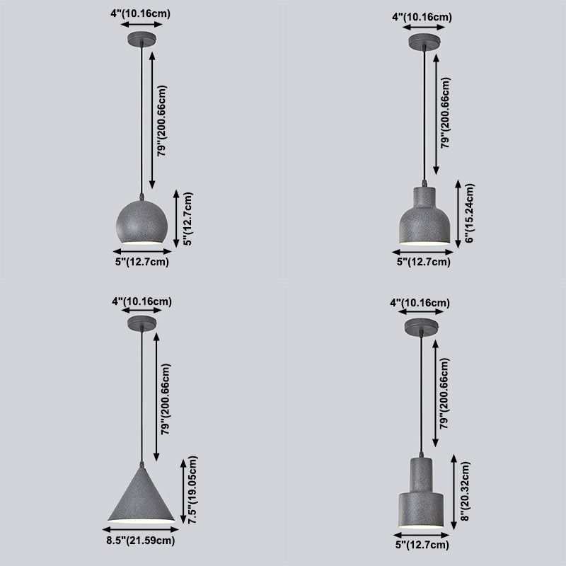 Géométrique Small Pendant Lightture Metal 1 Bulbe Nordic Hanging Light pour le chevet