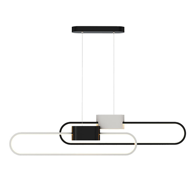 LED Esszimmer Island Lampen Einfachheit Oval Metall Anhänger Leuchte
