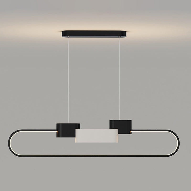 LED Esszimmer Island Lampen Einfachheit Oval Metall Anhänger Leuchte