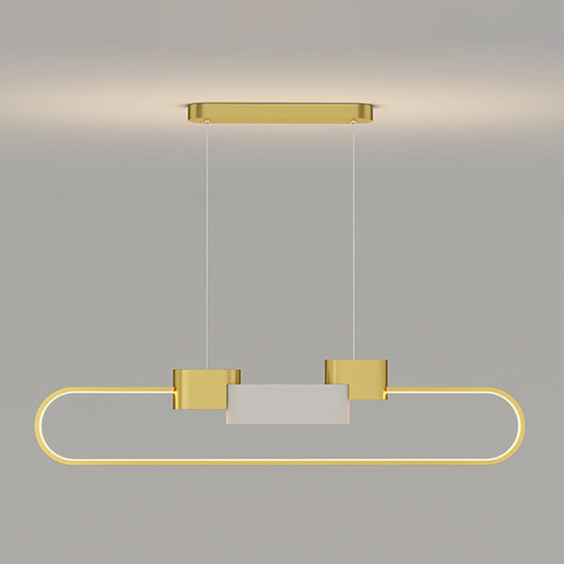 LED Esszimmer Island Lampen Einfachheit Oval Metall Anhänger Leuchte