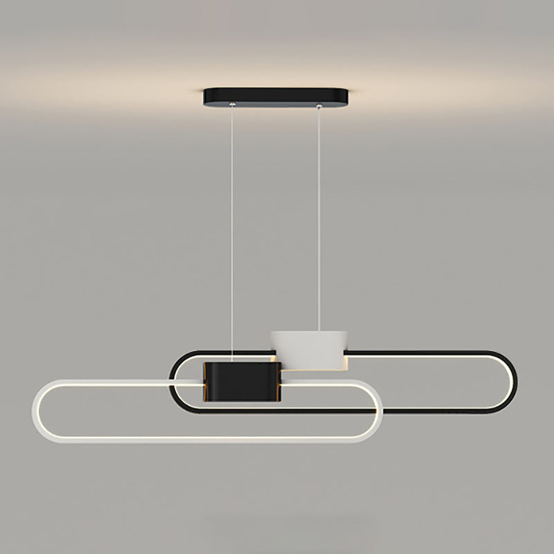 LED Esszimmer Island Lampen Einfachheit Oval Metall Anhänger Leuchte