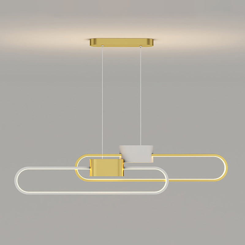 LED Esszimmer Island Lampen Einfachheit Oval Metall Anhänger Leuchte