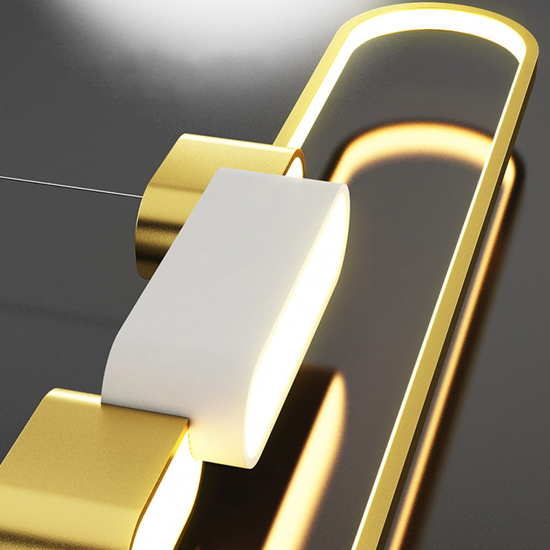 LED Esszimmer Island Lampen Einfachheit Oval Metall Anhänger Leuchte