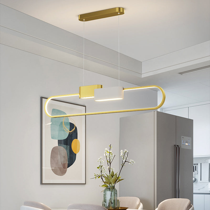 LED Esszimmer Island Lampen Einfachheit Oval Metall Anhänger Leuchte