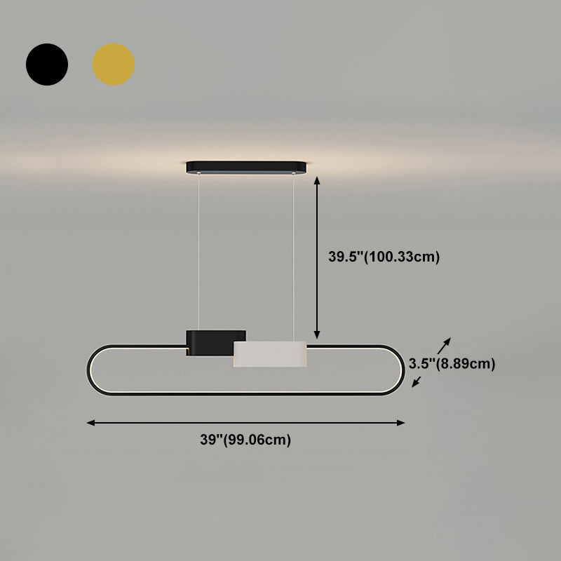 LED Esszimmer Island Lampen Einfachheit Oval Metall Anhänger Leuchte