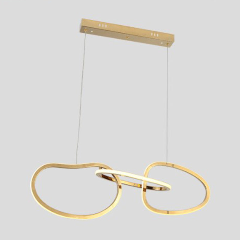 Luz colgante lineal de lámpara de metal posmoderna para comedor para comedor