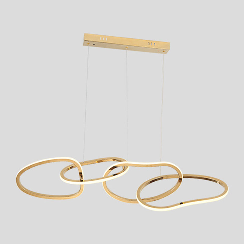 Luz colgante lineal de lámpara de metal posmoderna para comedor para comedor