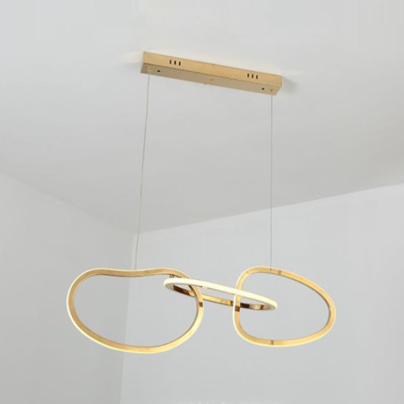 Luz colgante lineal de lámpara de metal posmoderna para comedor para comedor