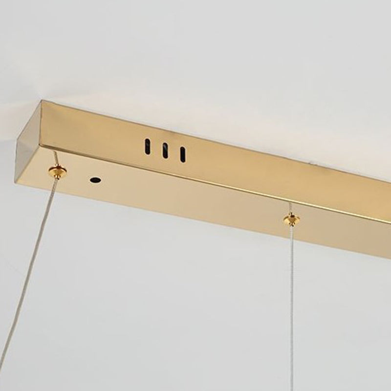 Luz colgante lineal de lámpara de metal posmoderna para comedor para comedor