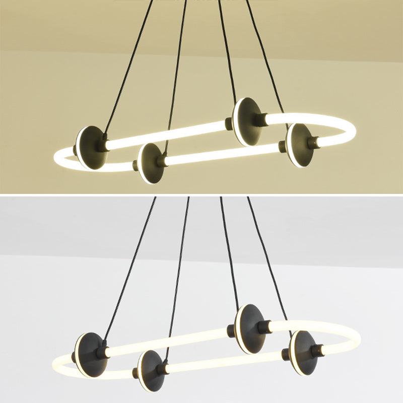 Minimalist Linear Island Light Metal 1 Light Hanging Light for Dining Room