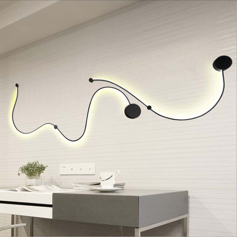 Lumière murale linéaire de style nordique Minimaliste 1 lumière LED LED Ponderie murale pour le salon