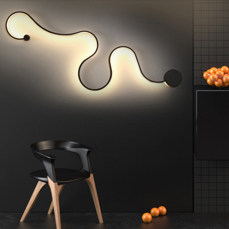 Lumière murale linéaire de style nordique Minimaliste 1 lumière LED LED Ponderie murale pour le salon