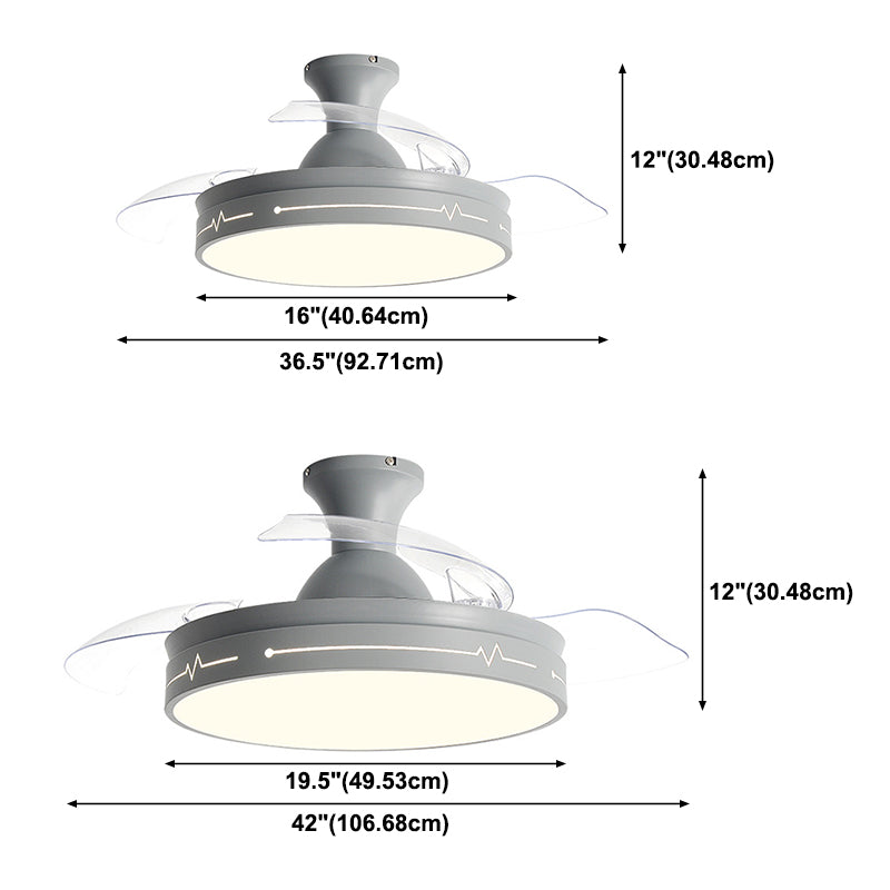 Luz de ventilador de techo LED moderno Luz de montaje de altura minimalista para sala de estar