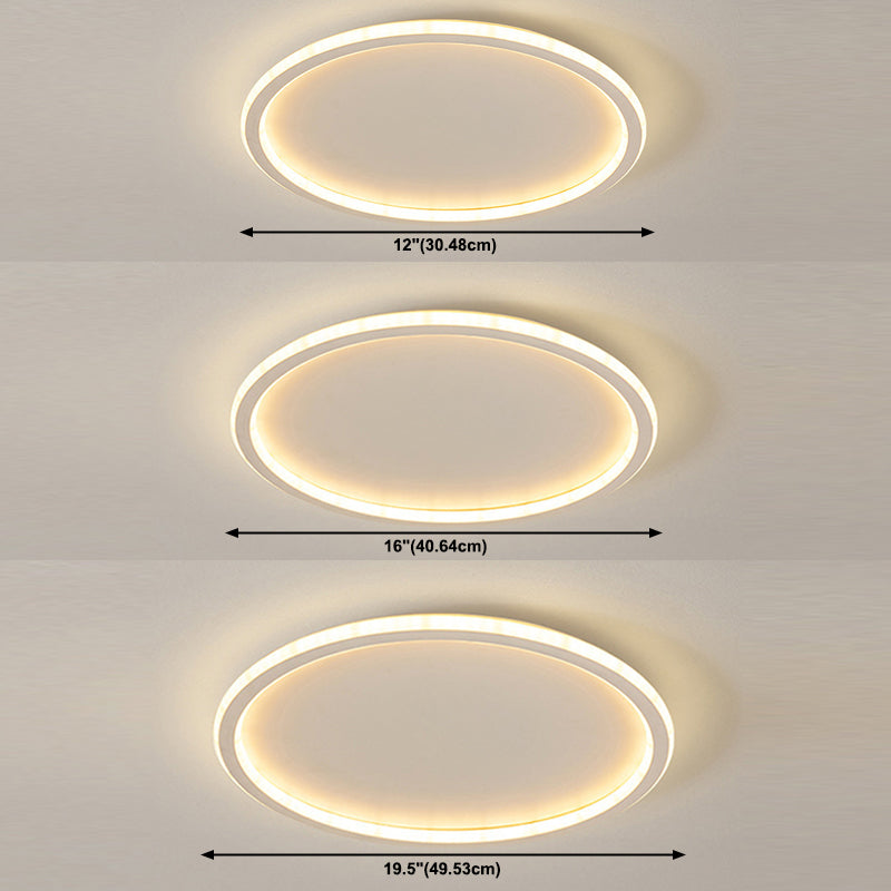Metal Circle Ceiling Mount Light Simple-Style LED Close to Ceiling Lamp