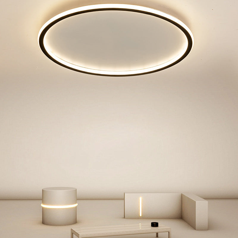 Metal Circle Ceiling Mount Light Simple-Style LED Close to Ceiling Lamp