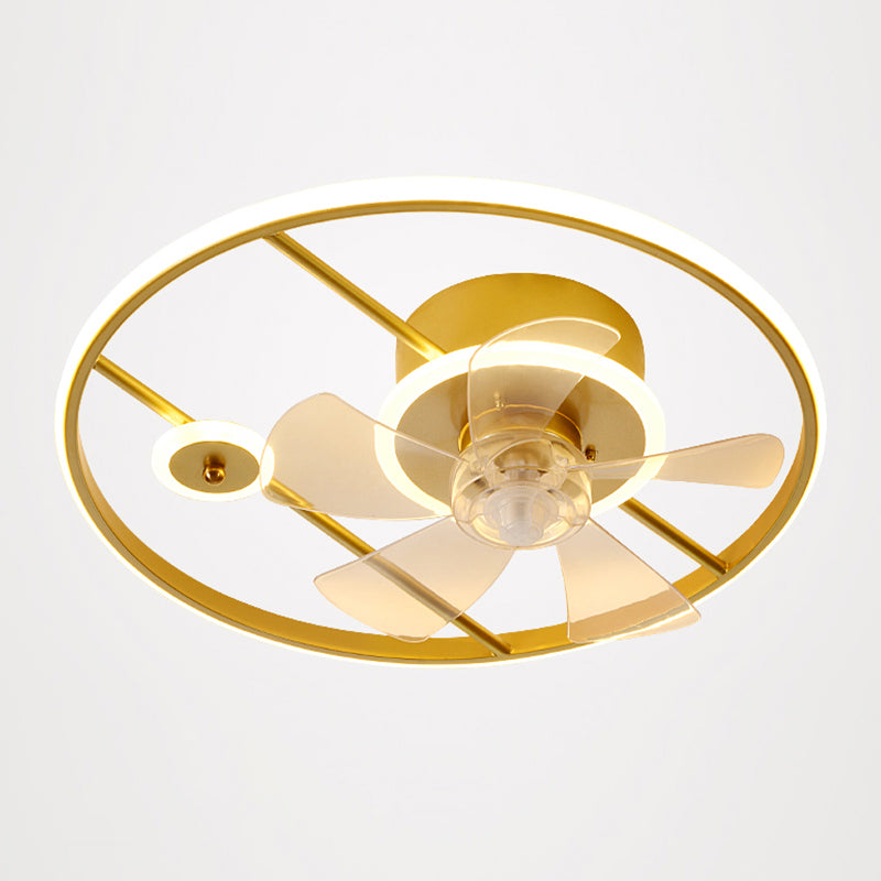 Modern Style LED Ceiling Fan Light Creative Linear Flush Mount Light for Living Room