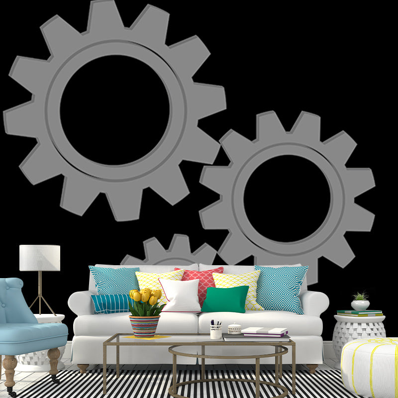 Modern Illustration Mural Wallpaper Metal Gear Living Room Wall Mural