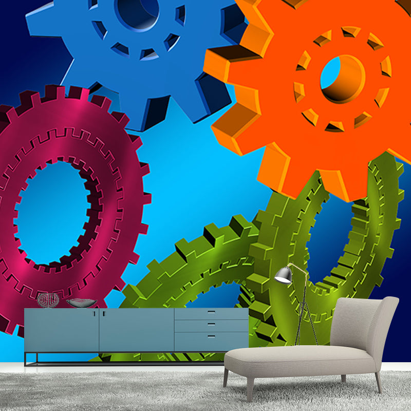 Decorative Illustration Mural Wallpaper Metal Gear Indoor Wall Mural