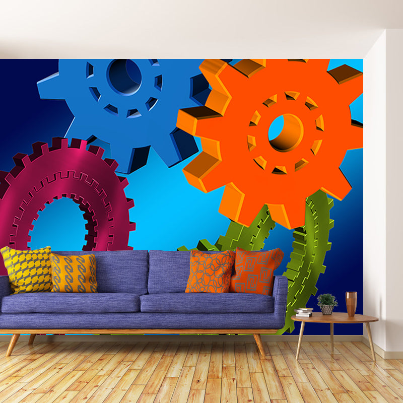 Decorative Illustration Mural Wallpaper Metal Gear Indoor Wall Mural