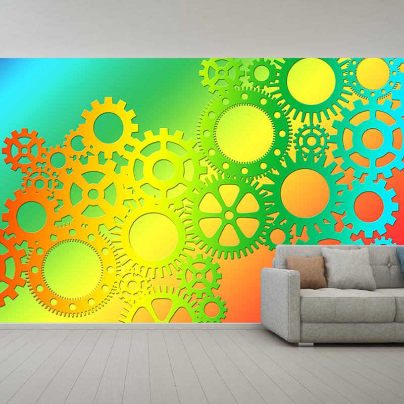 Decorative Illustration Mural Wallpaper Metal Gear Indoor Wall Mural