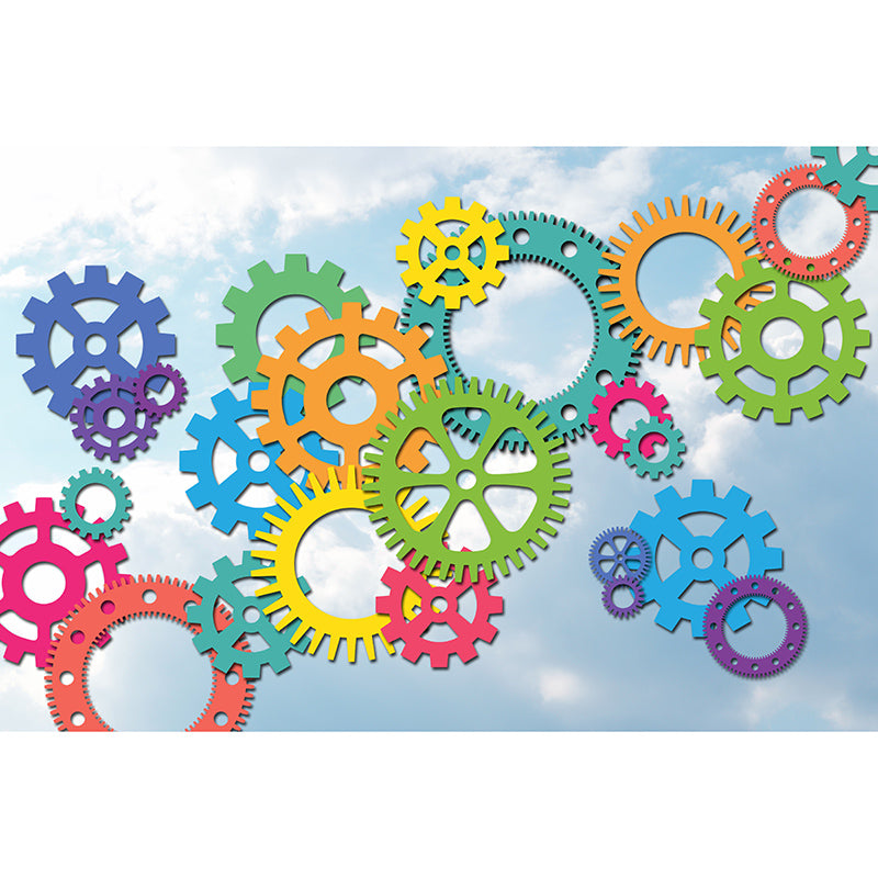 Illustration Stain Resistant Mural Wallpaper Metal Gear Indoor Wall Mural