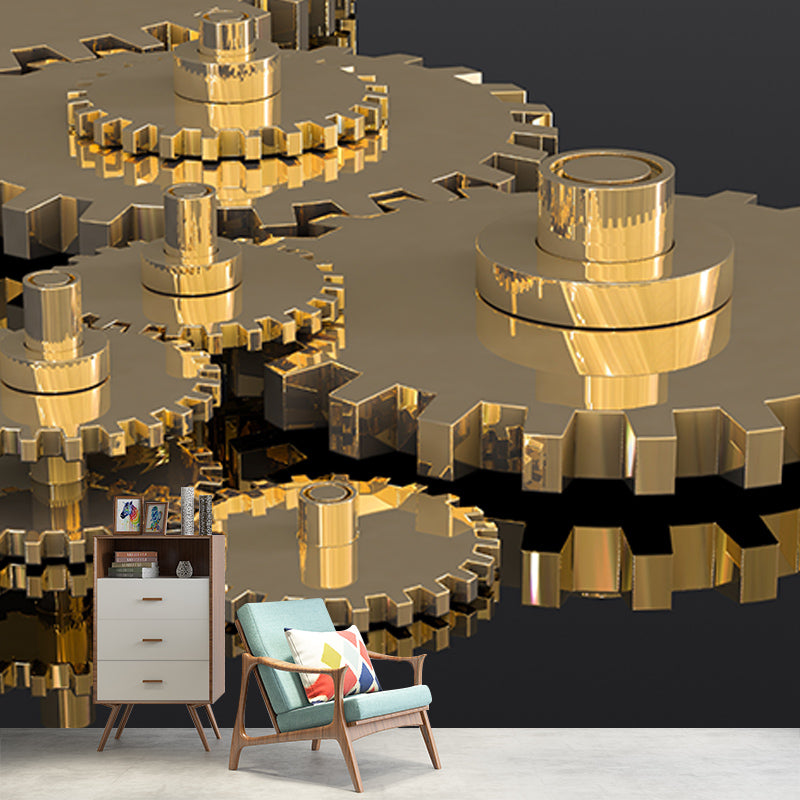 Eco-friendly Wall Mural Wallpaper Metal Gear Photography Sitting Room Wall Mural