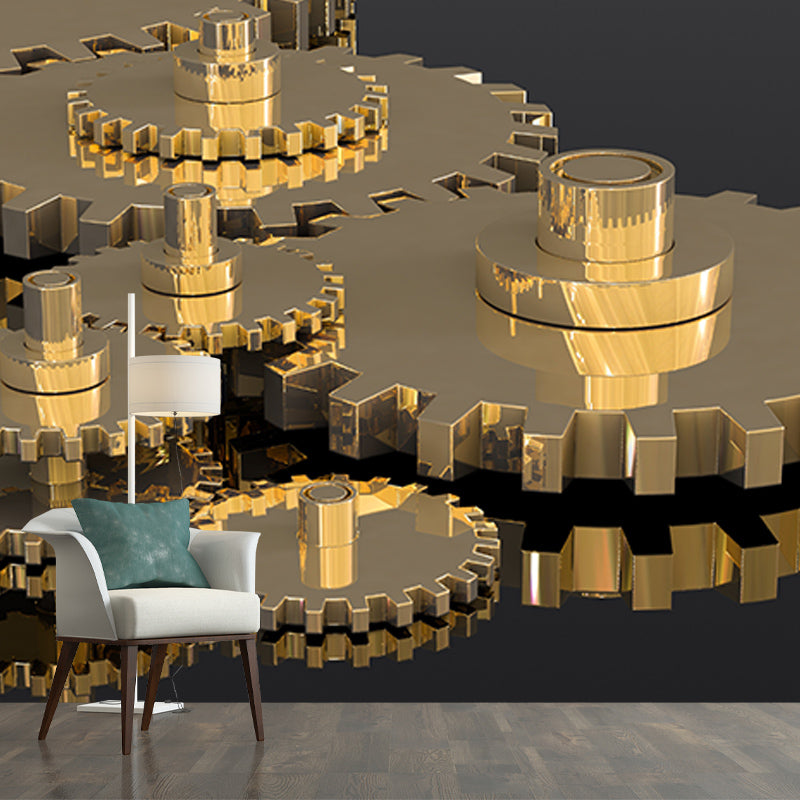 Eco-friendly Wall Mural Wallpaper Metal Gear Photography Sitting Room Wall Mural