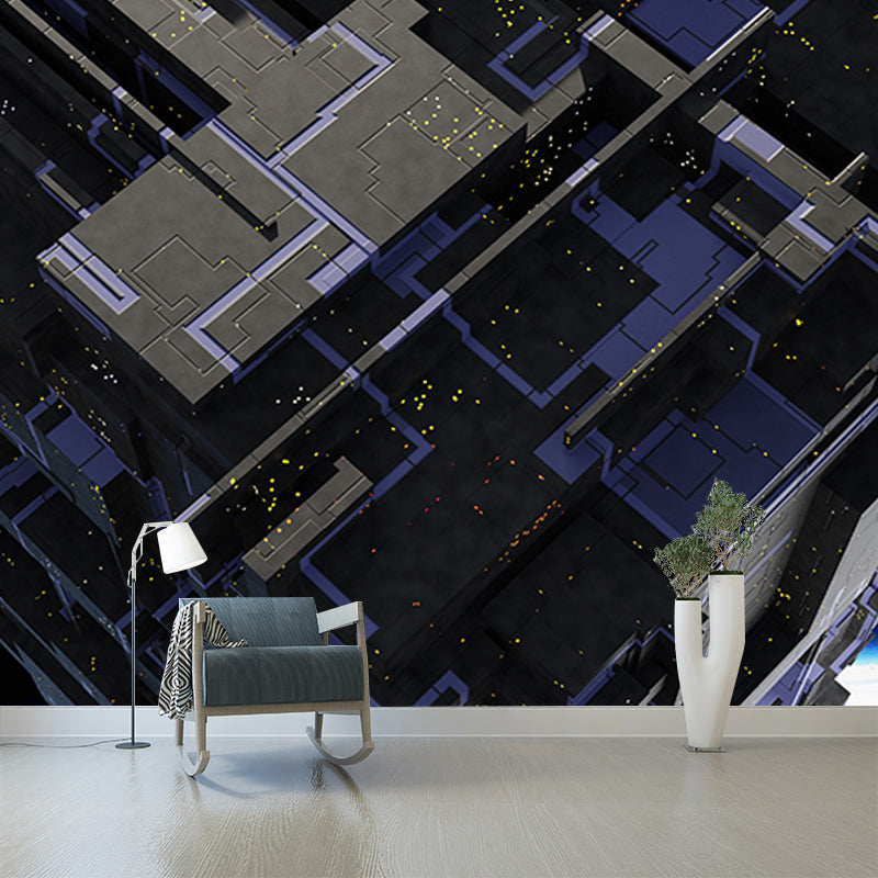3D Vision Resistant Mural Wallpaper Environment Friendly Sleeping Room Wall Mural